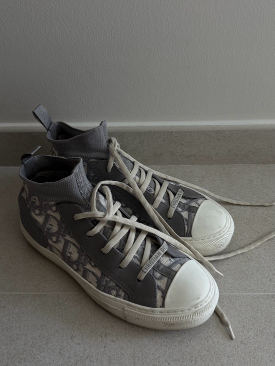 Dior Shoes - Dior Gray and White High-Top Sneakers